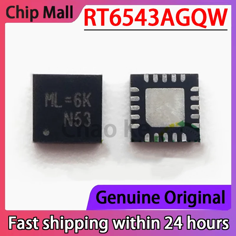 

2 шт. оригинальный RT6543AGQW RT6543A шелковая ширма ML = * SMT QFN20 чип регулятора напряжения