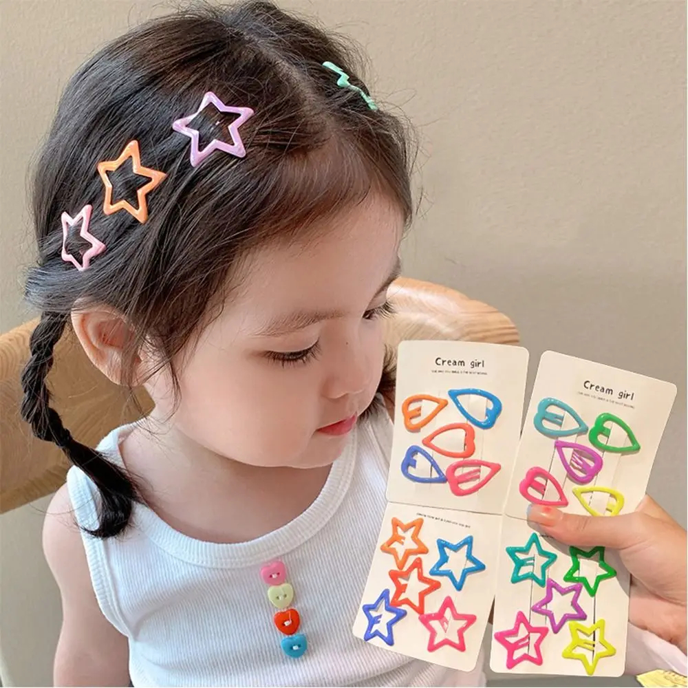 

Geometry Shape y2k Five-pointed Star Female Hair Accessories Korean Style Headwear Girl Baby Hair Clip Children Hairpin Set