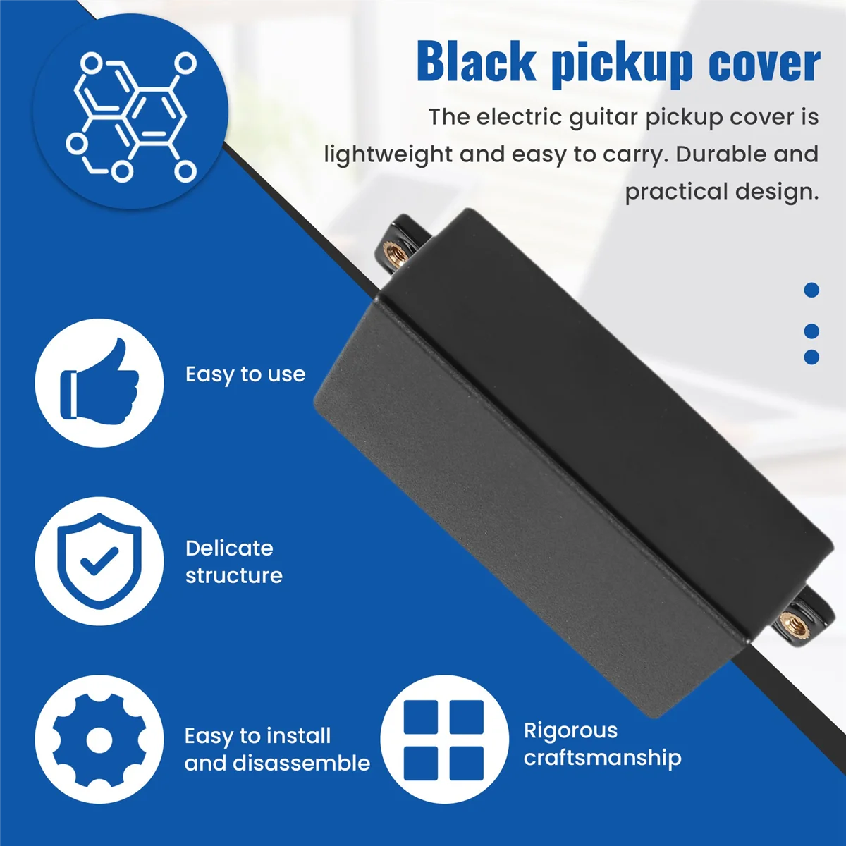 Copertura pickup Humbucker sigillata in plastica adatta per parti di chitarra pickup SQ ST (nero) XQ