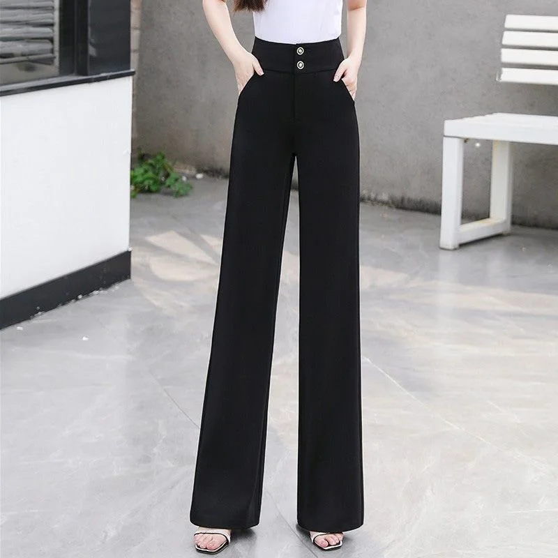 Fashion Women's Pants Woman Clothing Wide-leg Pants Women's Spring and Summer new High Waist Loose Drape Straight Casual Pants