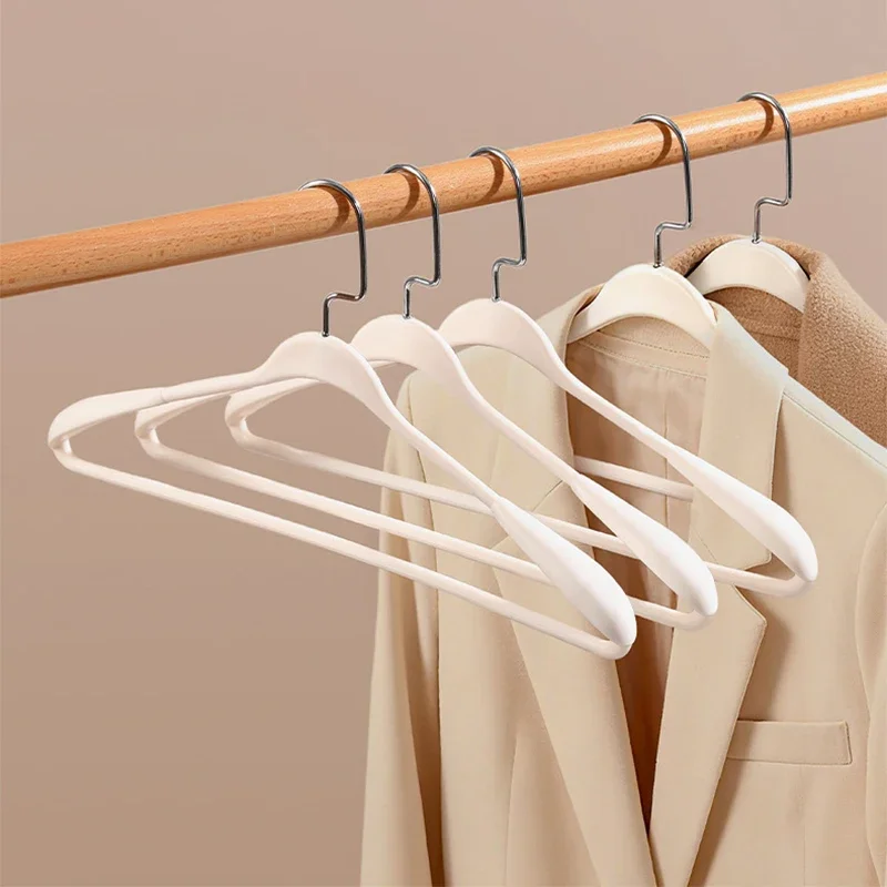5PCS Wide Shoulder Suit Hangers,Non-Slip Coat Sweater Jacket Clothing Rack for Closet,No Shoulder Bump Durable Hanger for Adults