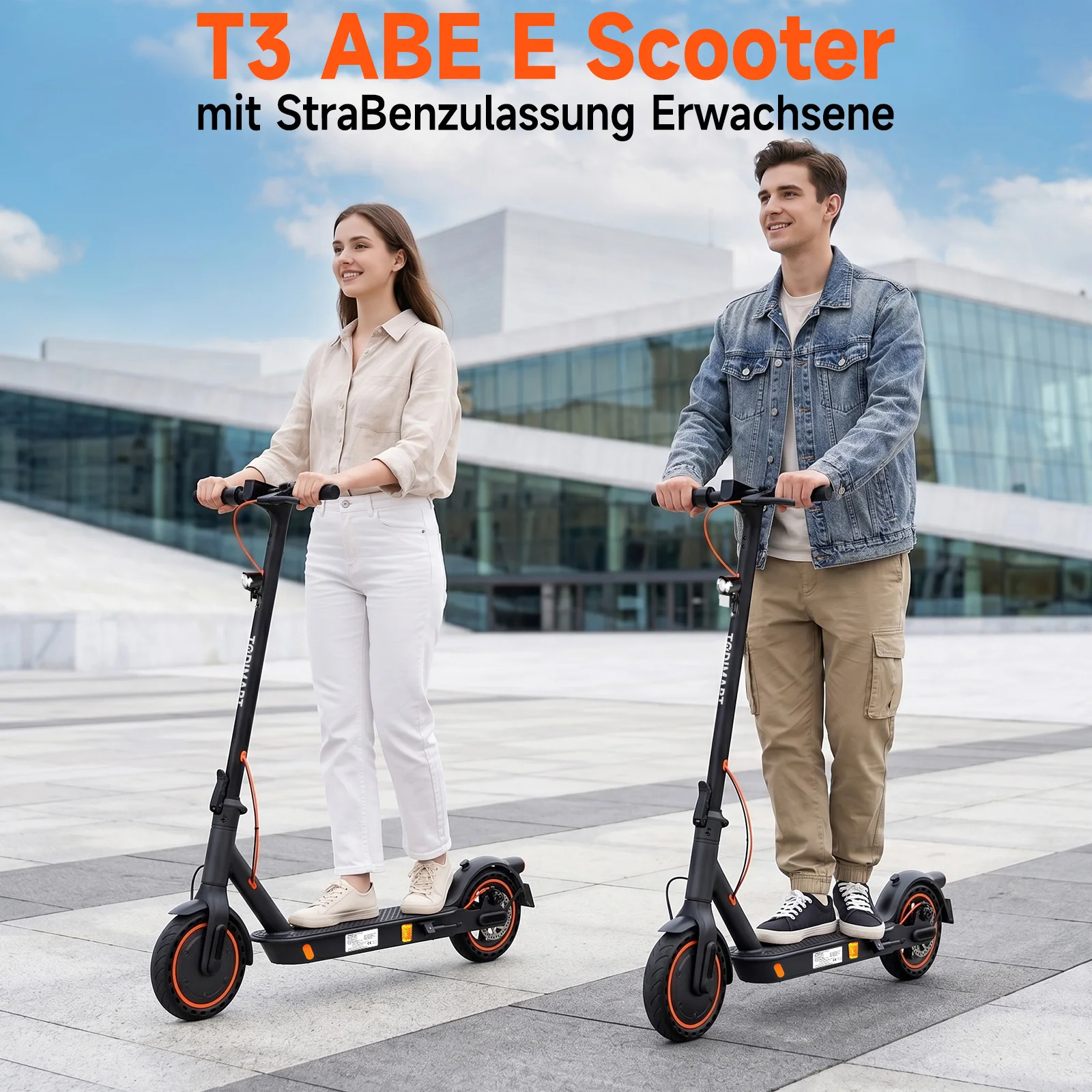 TODIMART N3B Elektro-Scooter mit ABE-Zulassung | Elektroroller für Erwachsene 36V 7,8Ah Akku,8,5 Zoll schlauchlose Reifen, faltbar bis 20km Reichweite für Stadtpendler Elektroroller für Erwachsene – Detail 2