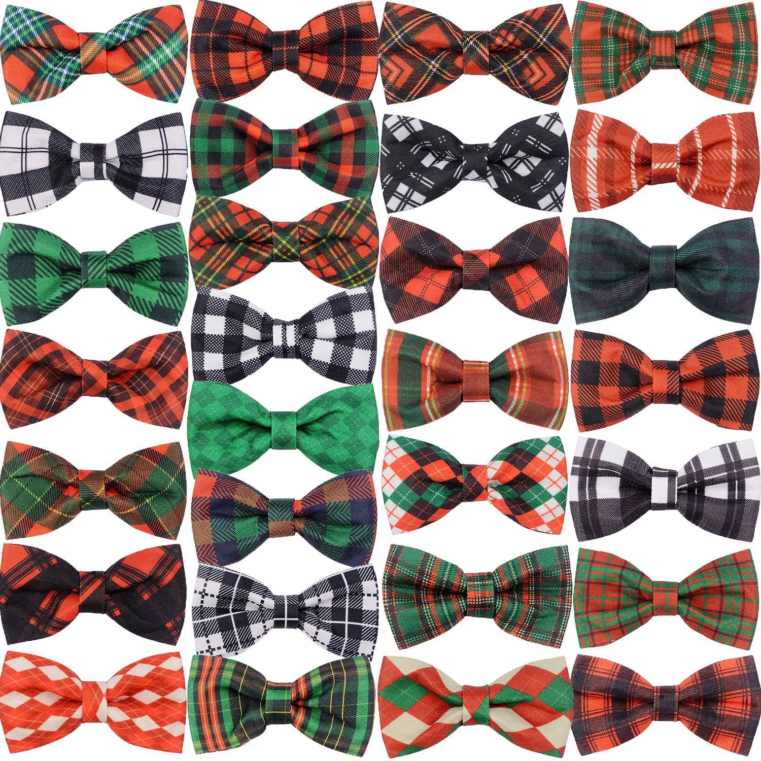 50/100PCS Dog Supplies Sliding Dog Bow Tie Plaid Pets Dog Bowties Dog Collar Accessories Winter Dog Accessories Pet Supplies