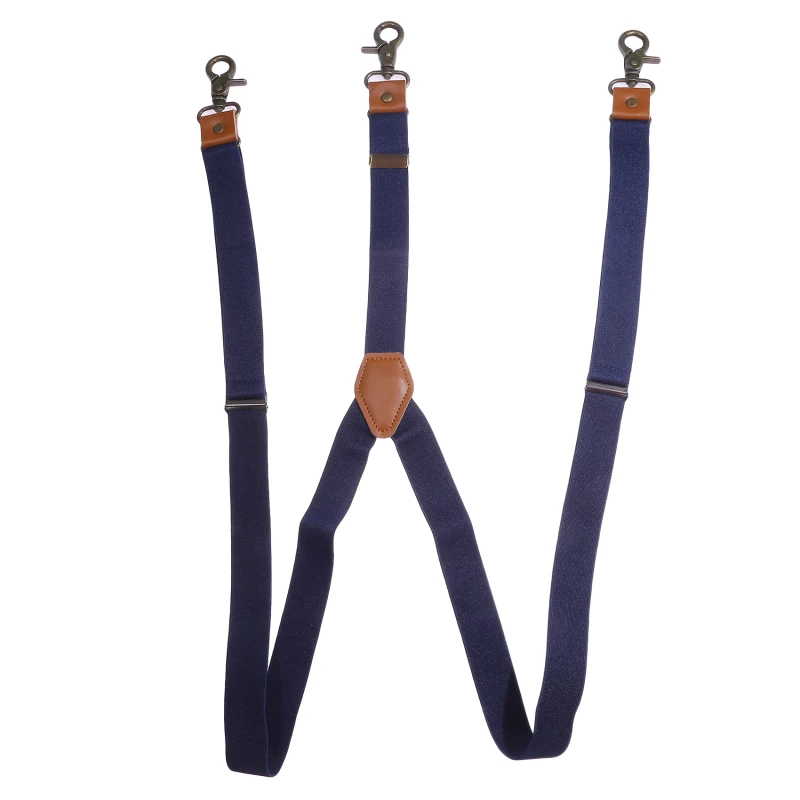 ﻿Men Multiple Adult Three Clip Y-shaped Antique Copper Buckle Shoulder Straps Women Elastic High Elasticity Pant Suspender Strap