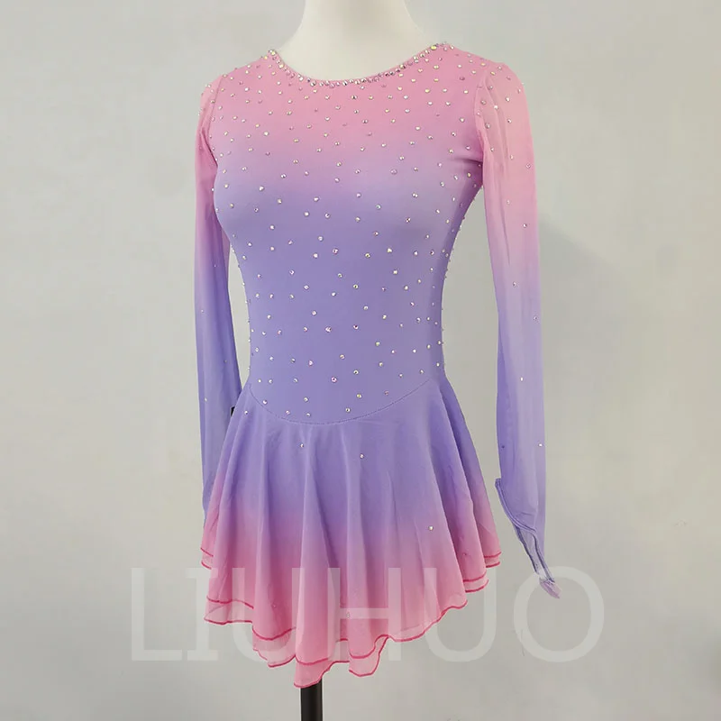 LIUHUO Figure skating performance clothing for children and adults Gradient