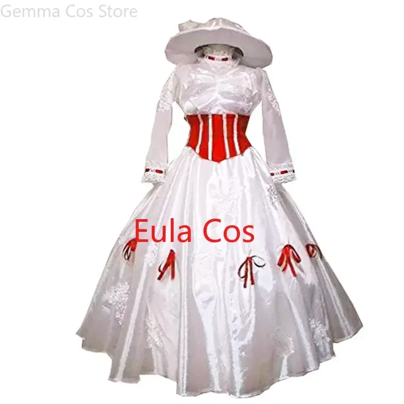 

Mary Poppins Costume Adult Size Dress with Hat Cosplay Costume Halloween For Women