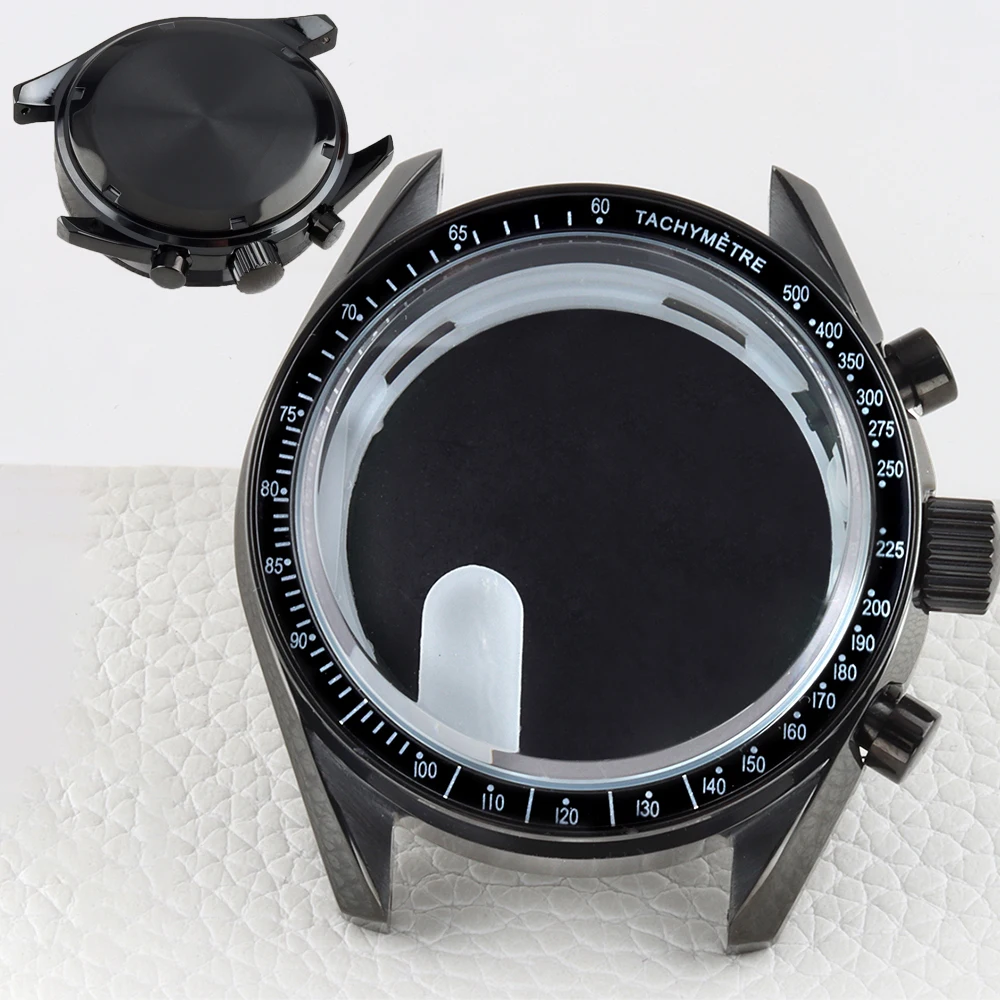 

Black Vk63 Case 40mm vk63 Case For Speed Master VK63/VK64 Movement 32.5MM Dial Stainless Steel Quartz Chronograph Watch Cases