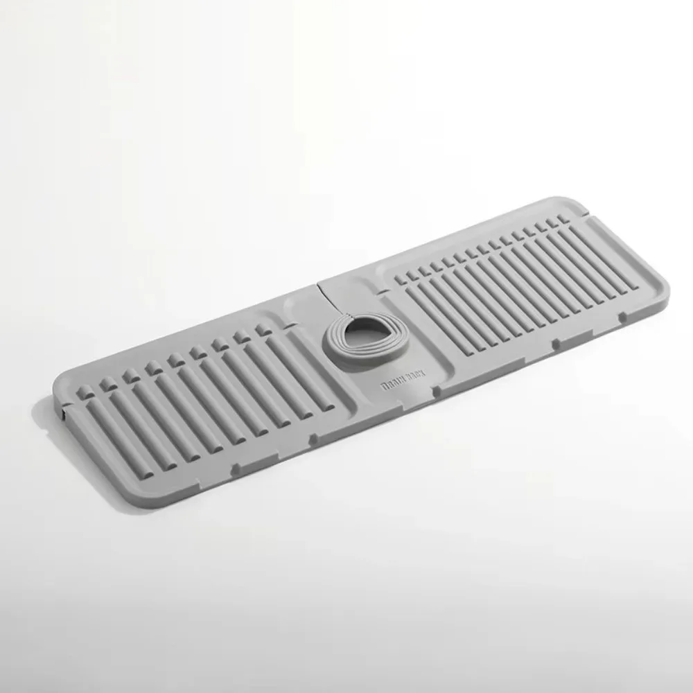 New 38*12cm Faucet Draining Mat Raised Edge Silicone Kitchen Sink Splash Guard Non Slip Waterproof Bathroom Draining Pad
