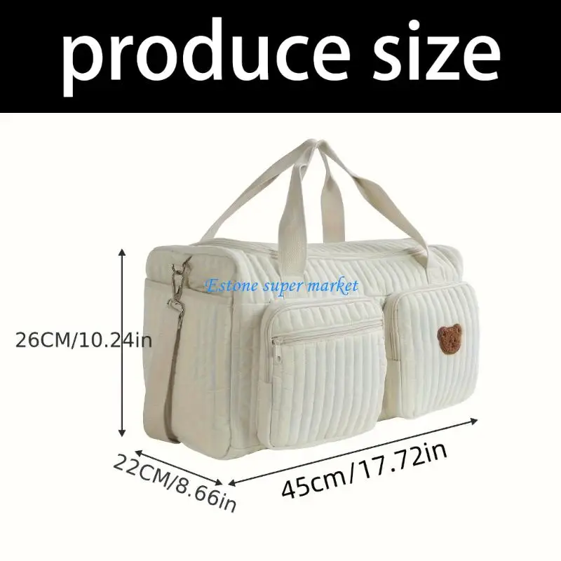 حقيبة حفاضات بوليستر خفيفة الوزن 090B قابلة للغسل مع مقصورات واسعة وجيب معزول لتربية مريحة #6