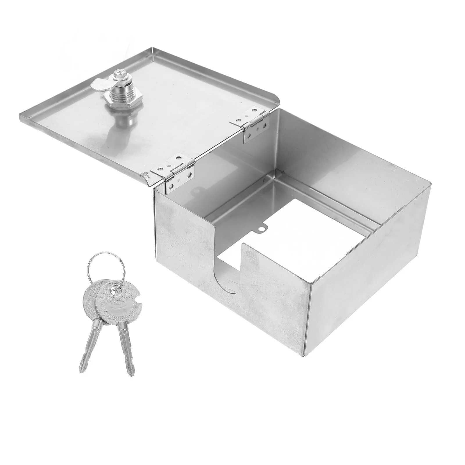 Waterproof Stainless Steel Outdoor Electrical Box Cover with Safety Lock for Socket Ev Charger Protection Splashproof Junction