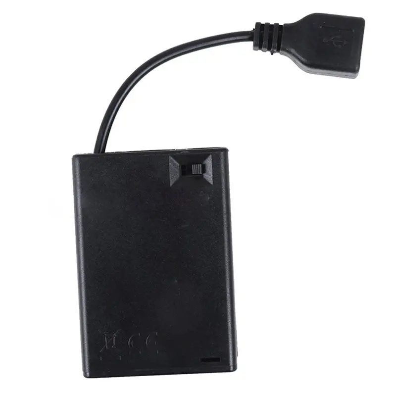 【PUBLICITY】8Pcs 3XAA Battery Case With Cover And Switch Connected To USB Female Connector USB Female Socket Battery Holder