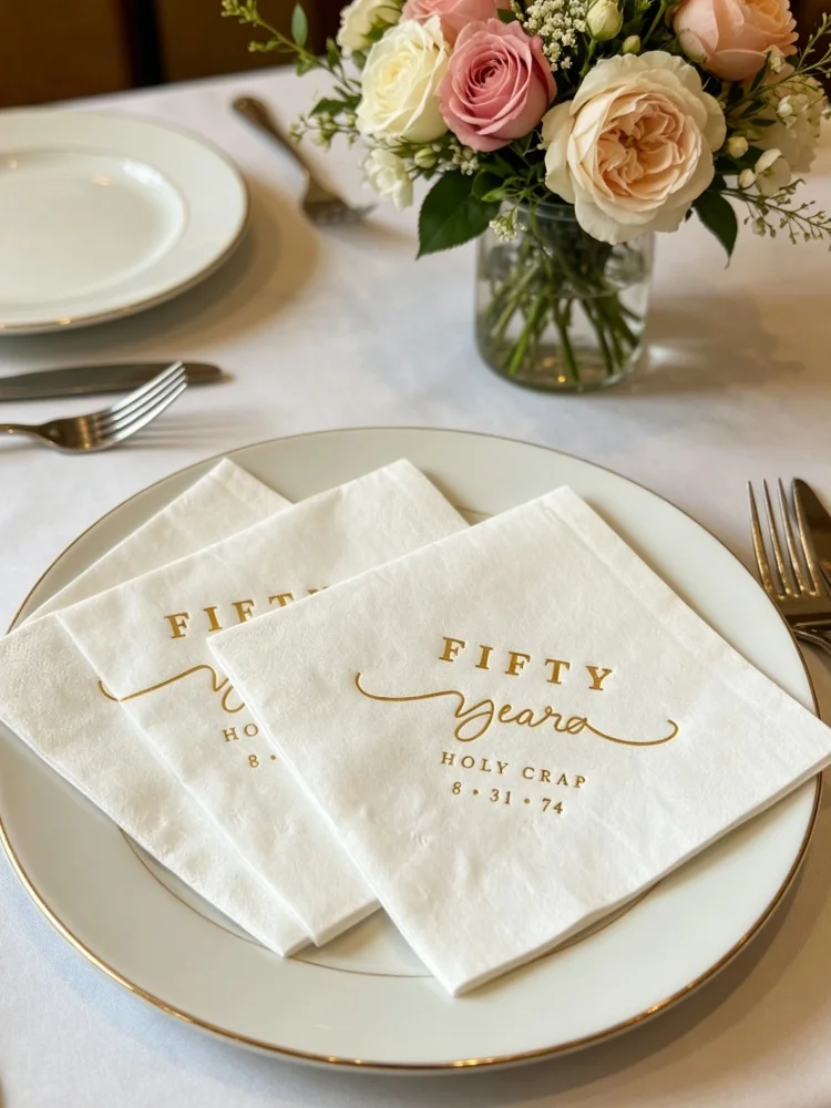 Renewal Party Table Decor Custom Couple Names Anniversary Date Silver Rose Gold Foil Anniversary Party Favor Supplies