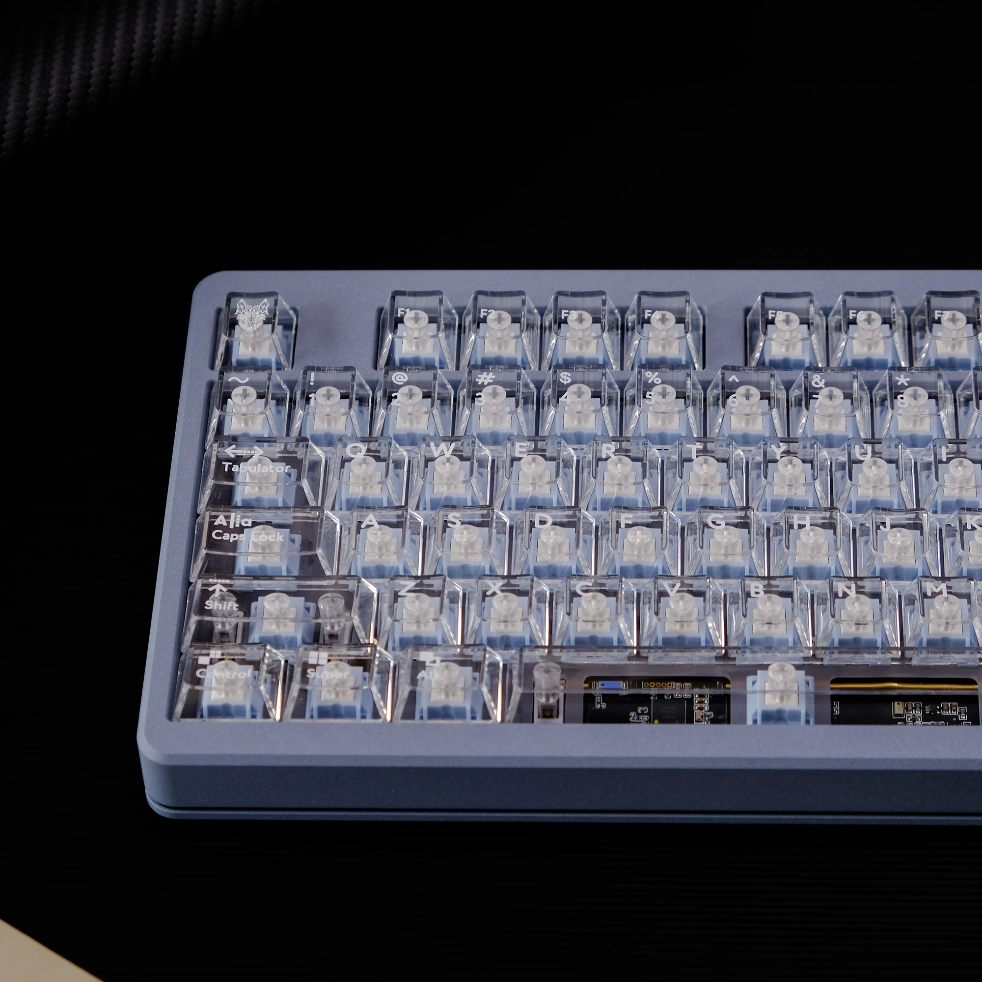 Double Shot Clear Keycaps Cherry Profile 132 Keys White Full Transparent PC Keycaps for Gateron MX Switches Mechanical Keyboard