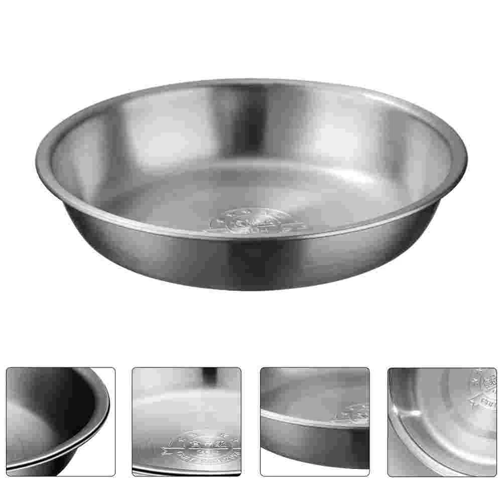 

Silver Tray Stainless Steel Soup Bowl Food Containers Kitchen Supply Steaming Dish for