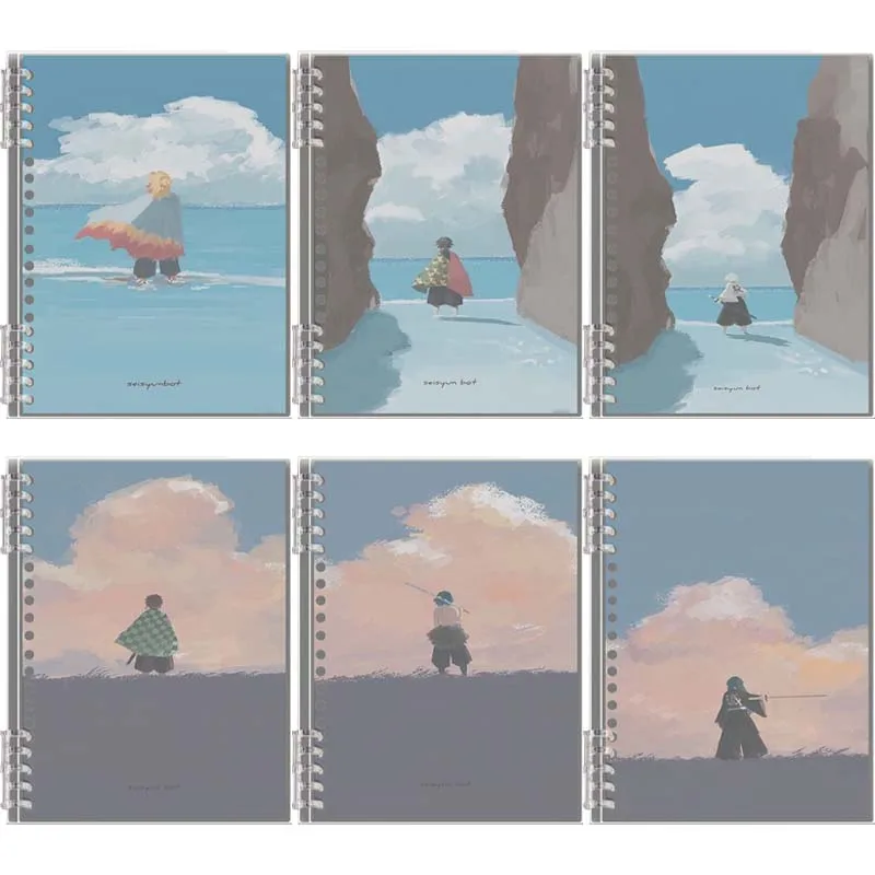 

B5/A5 Demon Slayer Loose-Leaf Notebook 60 Sheets Binder Lined Book Kawaii Note Set Stationery Students School Office Supplies