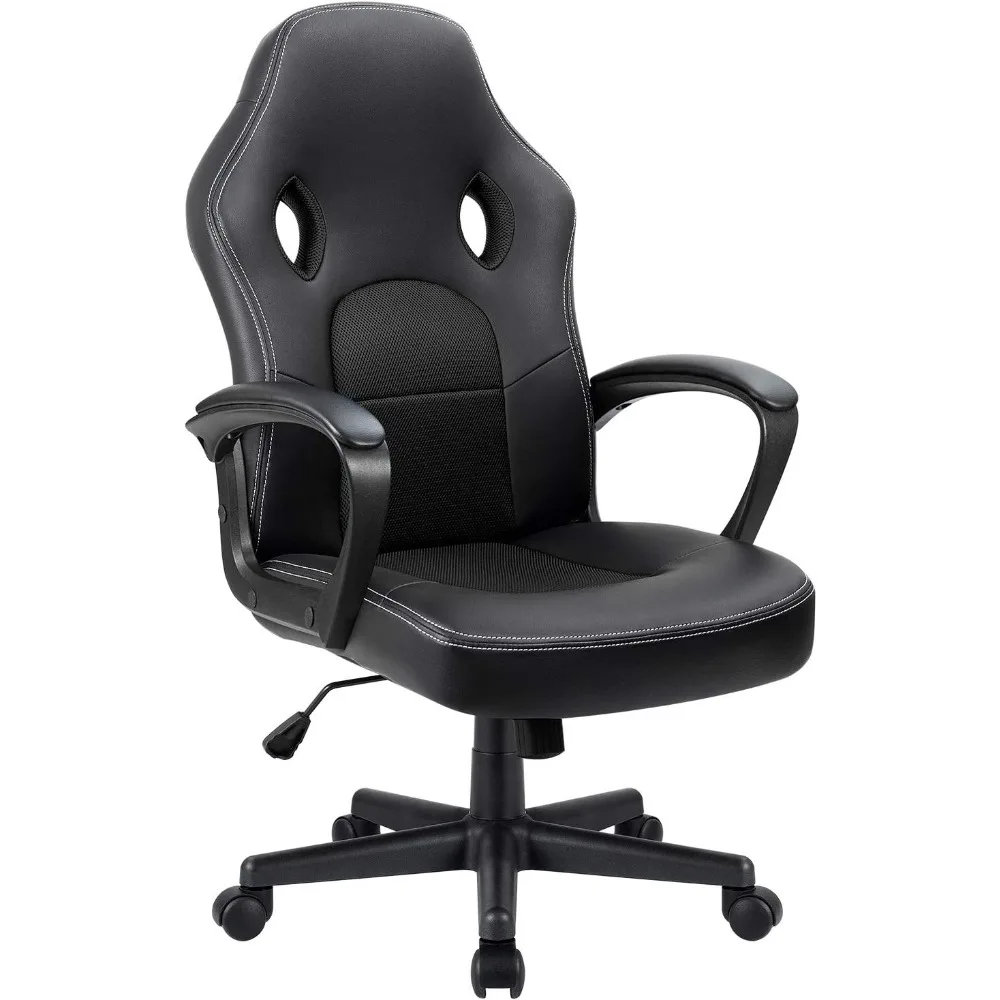 

Gaming Chair Office Chair Leather Computer Desk Chair Racing Style Ergonomic Adjustable Swivel Task Chair with Lumbar Support a
