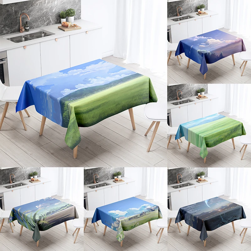 

Scenic Tablecloth Home Decor Stain Resistant Waterproof Table Decoration Rectangular Kitchen Fireplace Countertop