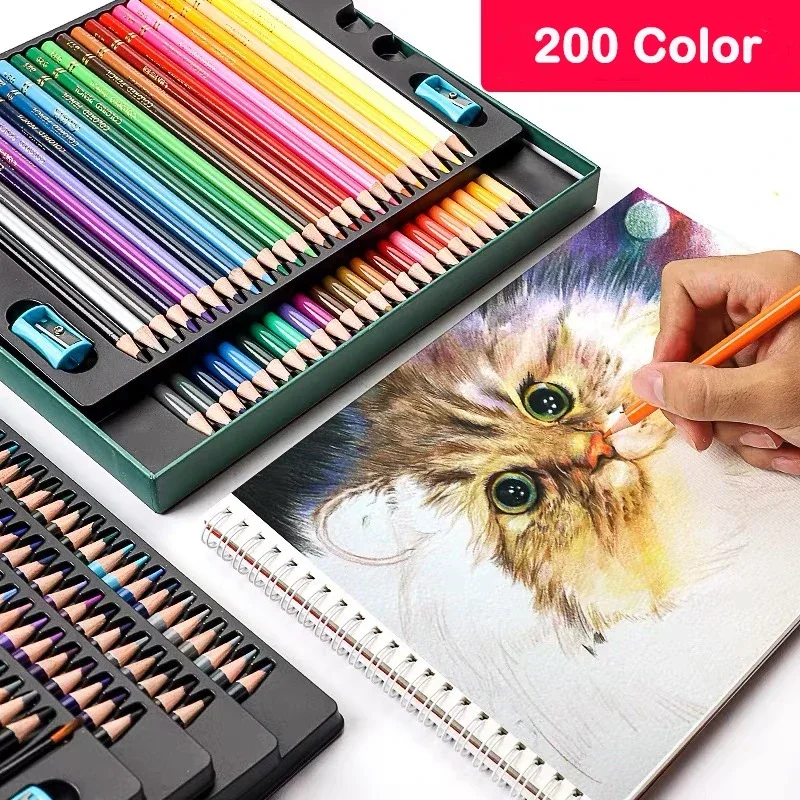 48/72/120/150/200 Professional Oil Color Pencil Set Watercolor Drawing Colored Pencils Storage Bag Drawing Art School Supplies