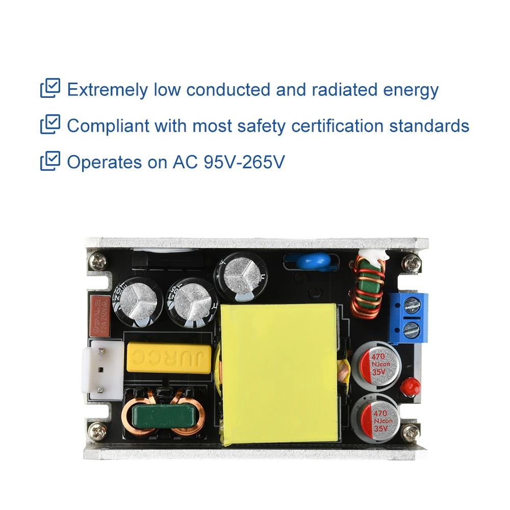 التيار المتناوب إلى تيار مستمر 12 فولت/24 فولت نيتريد الغاليوم تحويل التيار الكهربائي مجلس 12 فولت 6A 24 فولت 4A معزولة التبديل 100 واط وحدة محول فرق الجهد