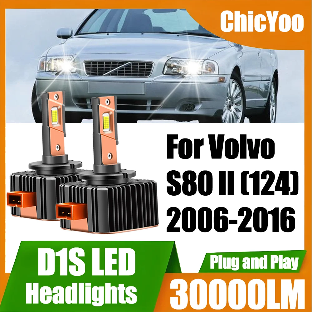 

2 шт., 120 Вт, автоматические HID ксеноновые фонари D1S Canbus, светодиодные фары, лампы 30000LM 6000K, белый Plug&Play для Volvo S80 II (124) 2006-2016