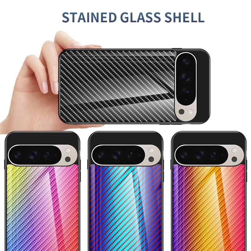 

For Google Pixel 9 PRO XL 9 PRO 9 8 8A 8 PRO 8 7A 7 PRO 7 6 PRO 6A 6 5A 5XL 5 Carbon fiber Pattern Glass Phone Case