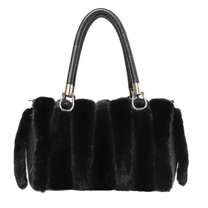 Handbag For Women Winter Mink Fur Bag Genuine Fur Crossbody Bag Women\'s Fur Bag Evening Party Bag Ladies Fashion Shoulder Bag