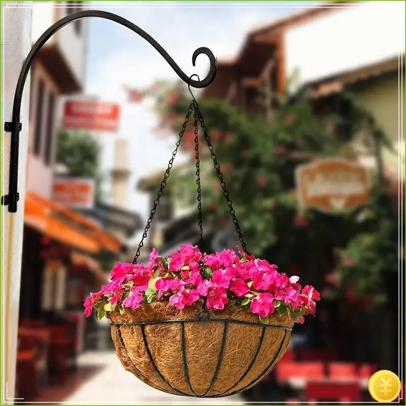 2PCS Heavy Duty Hanging Plant Bracket, 16Inch Outdoor Wall Curved Hanging Bracket For Hanging Flower Basket, Bird Feeder