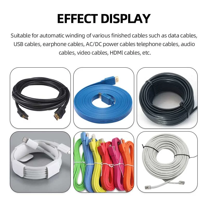High-speed  Wire Winding Machine 4-10mm Wires Processing Tying Equipment for Data Cable Wire AC/DC Power Cables Cord Tie Winder