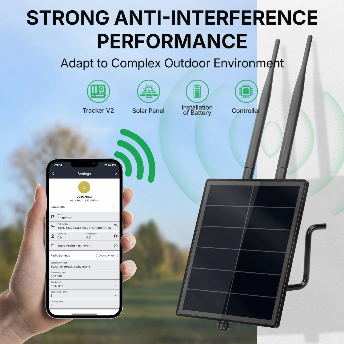 D5L-G1 Solar Power LoRa Repeater Node Built in 30dBi Board GAT562 30S Kits Flashing Meshcore Meshtastic Node Product