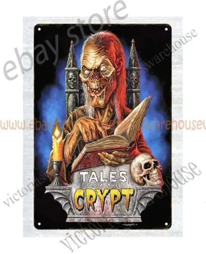 haunted garage ideas Tales from the Crypt horror movie poster metal tin sign-Aluminum