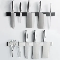 30 40 50 cm Stainless Steel Magnetic Knife Holder Strip Wall Mount Knife Block Storage Magnet No Drill Chef Kitchen Knife Rack