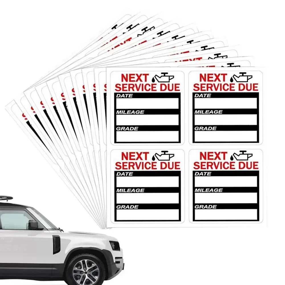 40 Pcs Oil Change Maintenance Service Reminder Stickers Window Rectangle Adhesive Labels Stickers Car Sticker 