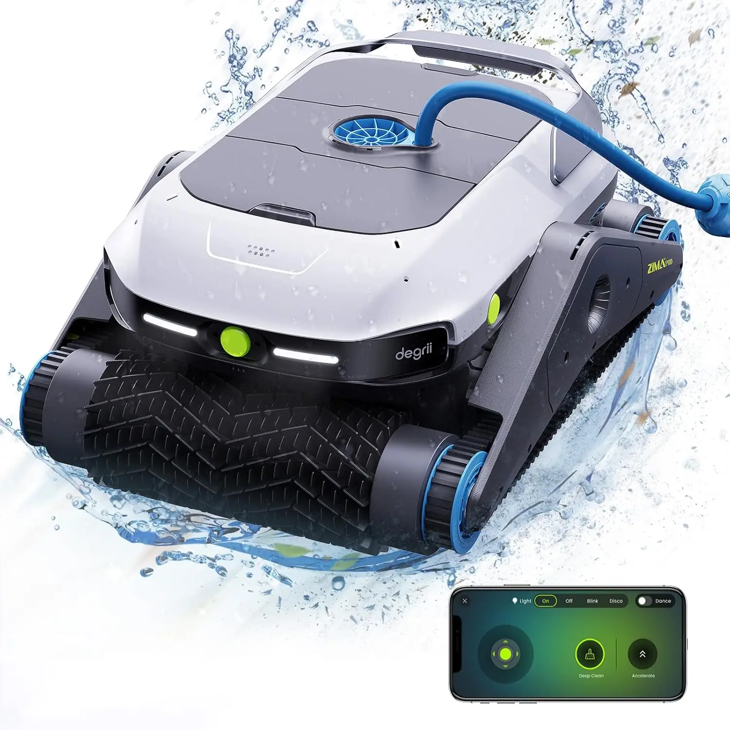 (Upgrade 2024) Pro robot pembersih kolam renang, Cordless robot kolam vakum dengan navigasi cerdas, dinding & Waterline Cleani