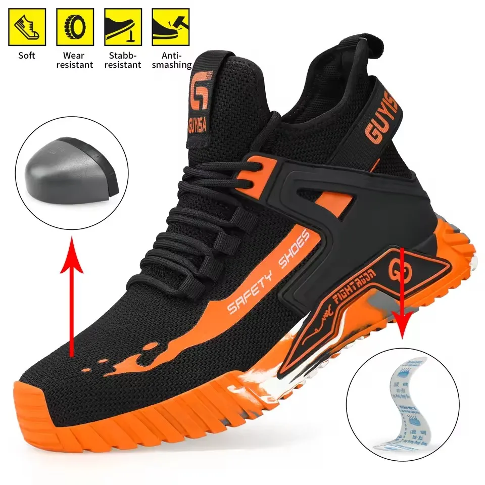 

Steel Toe Shoes For Men Work Boots Puncture-Proof Work Safety Shoes Protective Working Shoes Male Footwear Security Sneakers