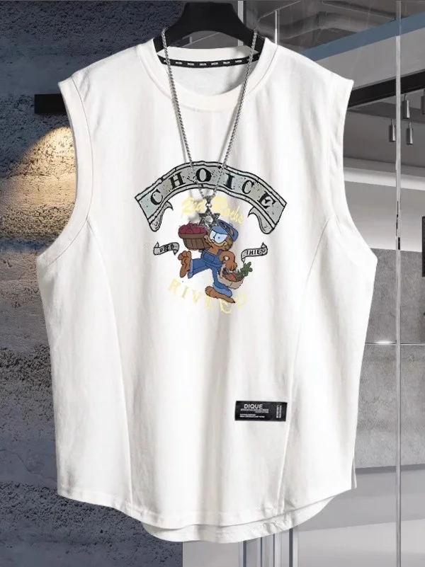 

Мужская летняя свободная футболка оверсайз из чистого хлопка 300 г/м² с модным брендовым индивидуальным принтом, универсальная...