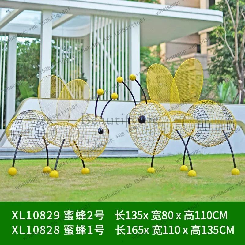 LSoutdoor clock in creative bee wrought iron animal mall garden landscape decoration ornaments kawaii accessories