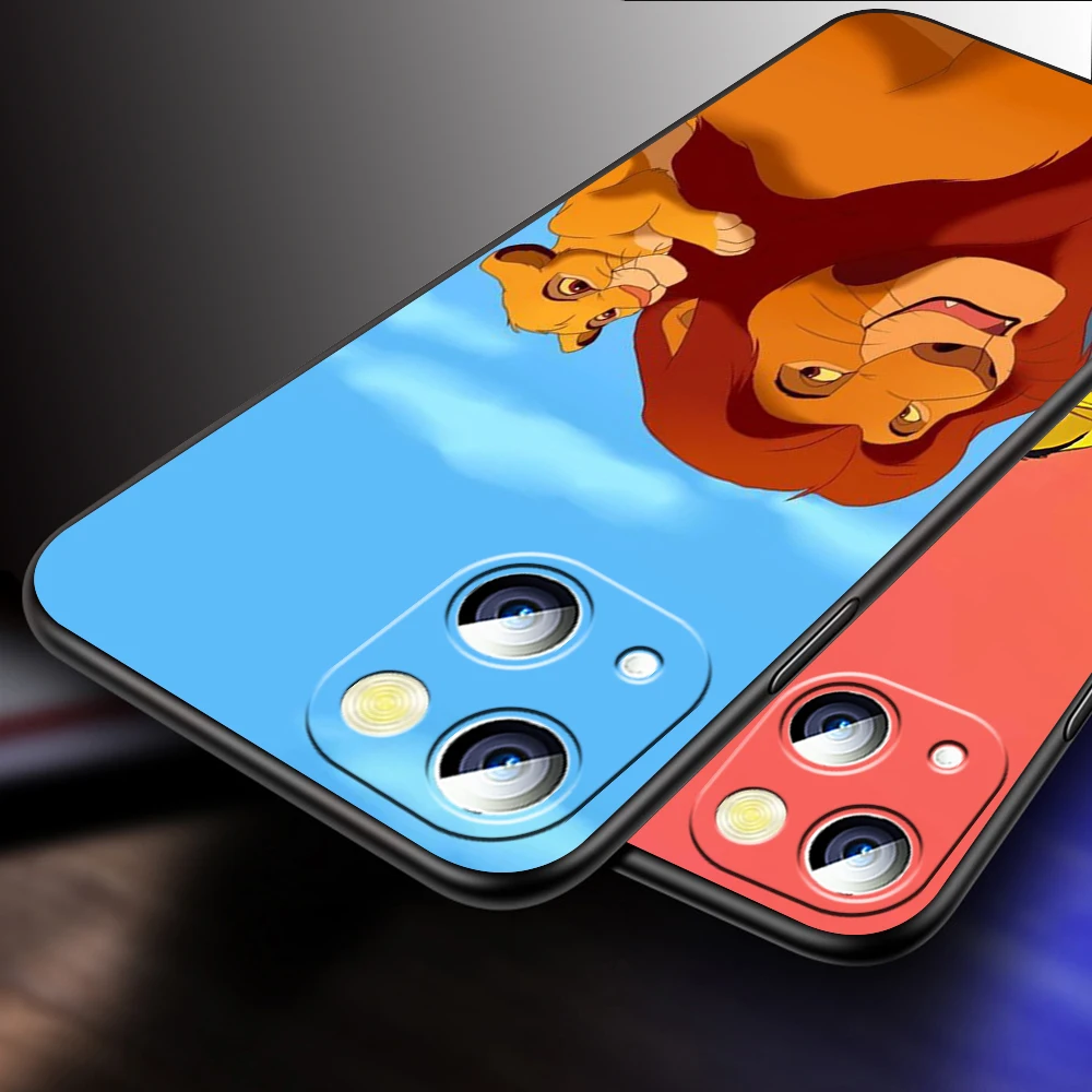 Disney The Lion King For iPhone 15 14 13 12 11 XS XR X 8 7 SE Pro Max Plus Mini Black Soft Phone Case