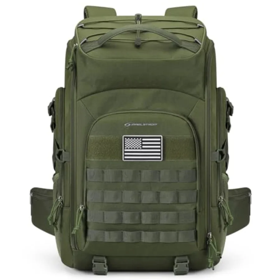 

Tactical Backpack for Men Water Resistant 40L Military Backpack for Hiking Camping Gym with Molle System Army Green