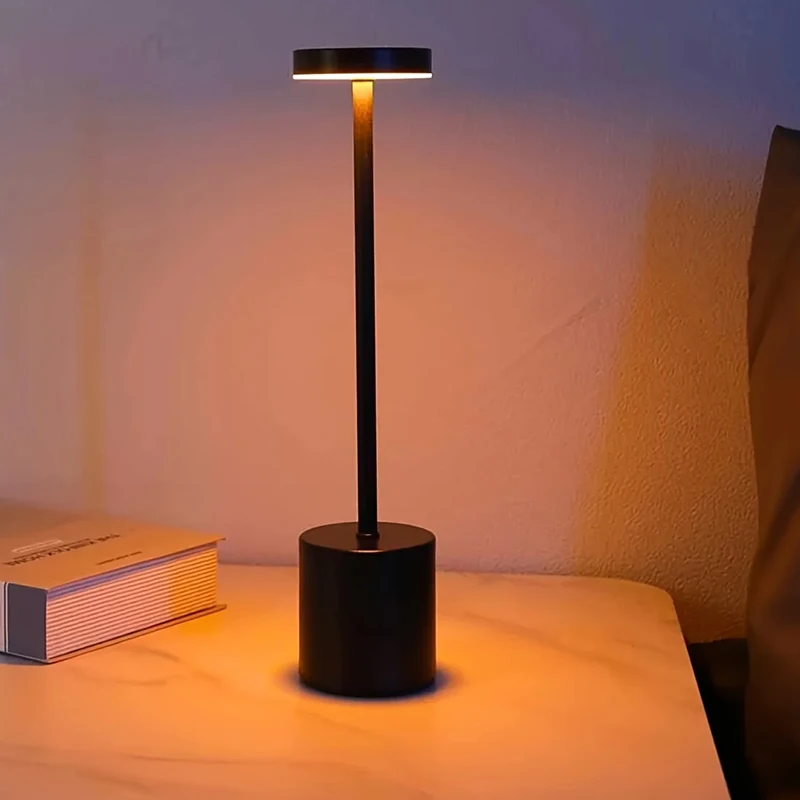 Transparent Acrylic Touch Lamp,3 Color Temperatures,Silent Touch Control,Type‑C Rechargeable,Light for Bedroom, Study, Office
