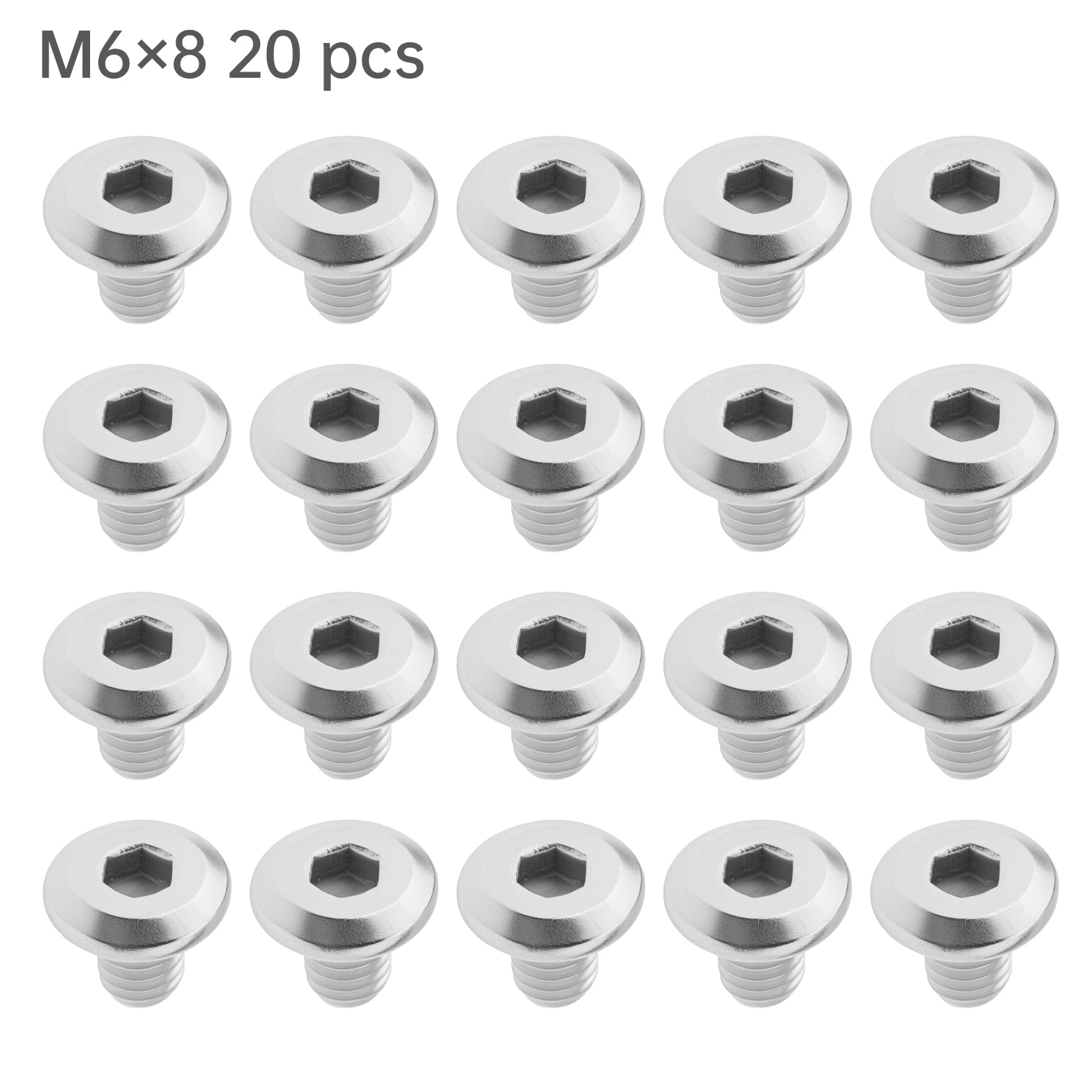 20pcs Flat Head Hexagon Hex Socket Cap Screws 304 Stainless Steel M6 x 8mm Countersunk Bolts Bright Finish Hex Socket Bolts