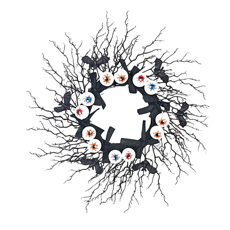 

Искусственный цветок глазного яблока Хэллоуин Венок Уникальный и привлекательный дверной орнамент