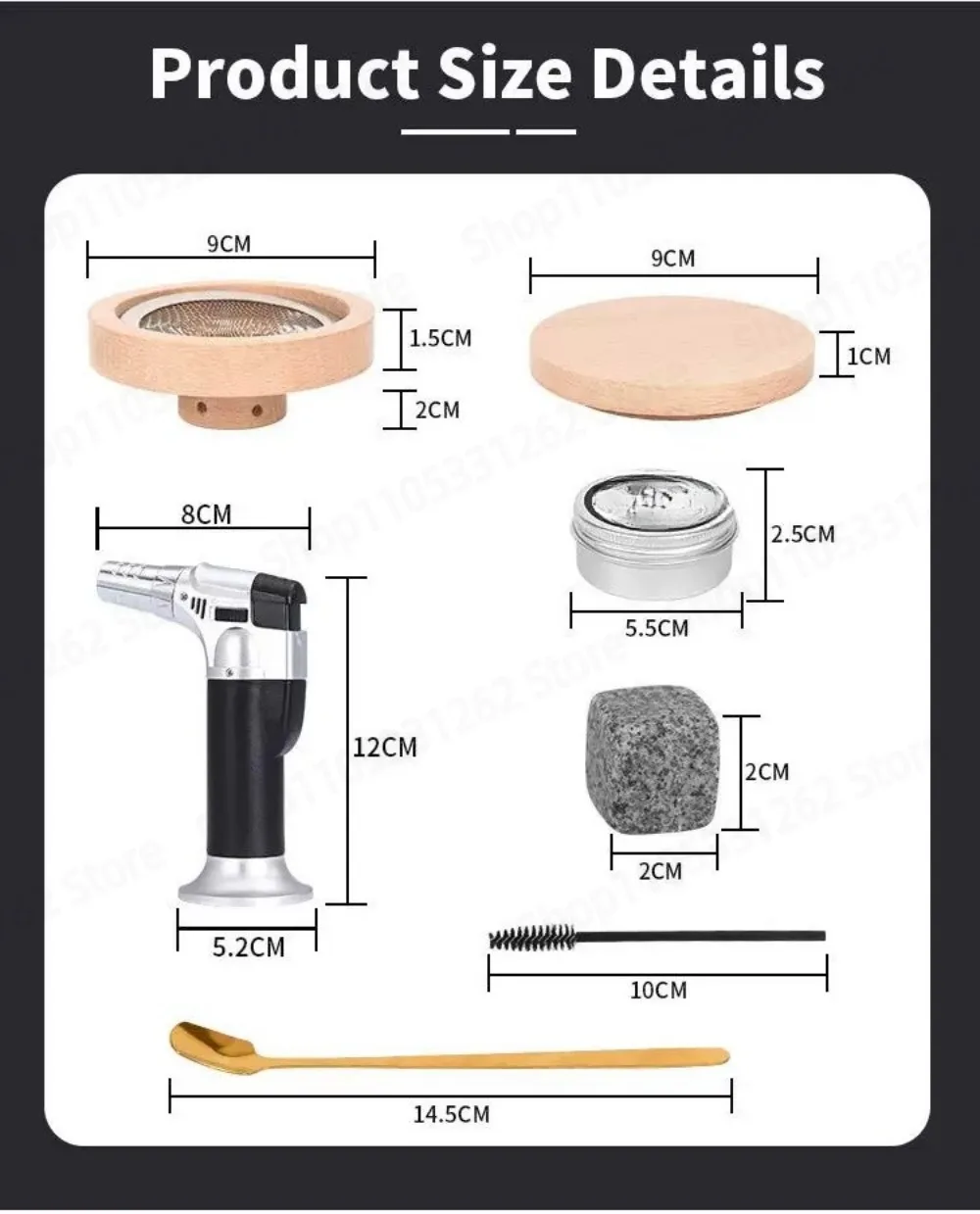 0016 Molecular Mixology Kit Beech Wood Box DIY Cocktail Bartender Set