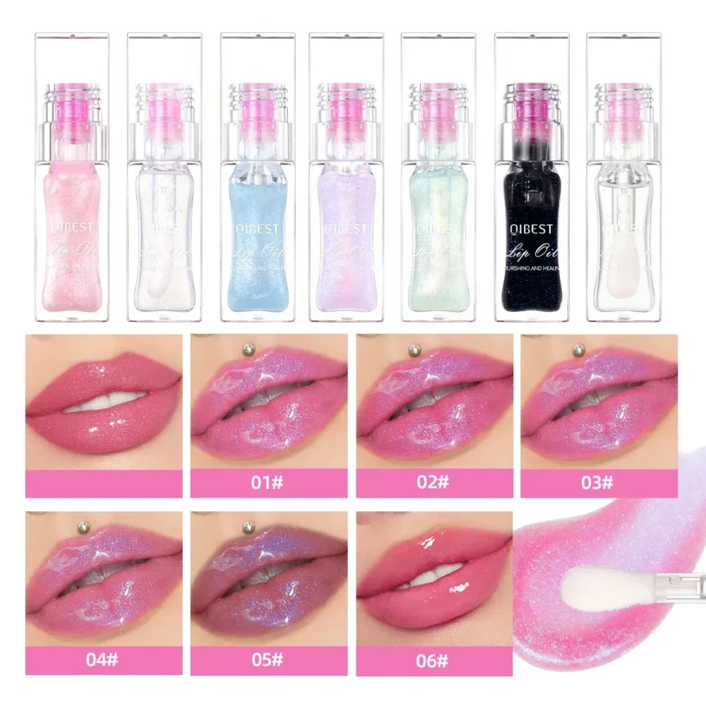 Espelho Lip Gloss Glitter Geléia Batom, Temperatura Mudando a Cor, Óleo Transparente, Brilhante Hidratante, Lip Care Cosméticos