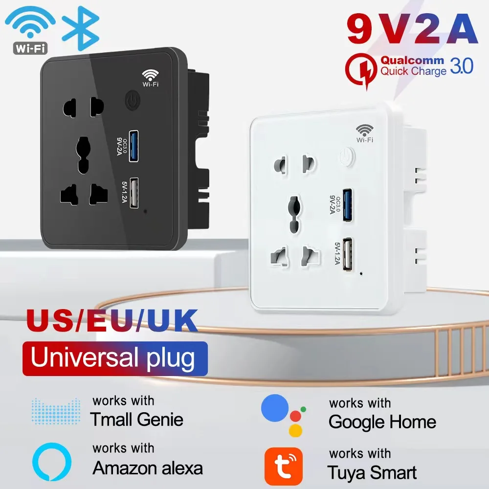 

Glomarket Wifi Smart Dual Usb Socket Tuya Smart Life Wifi Zigbee Smart Socket Support Alexa Google