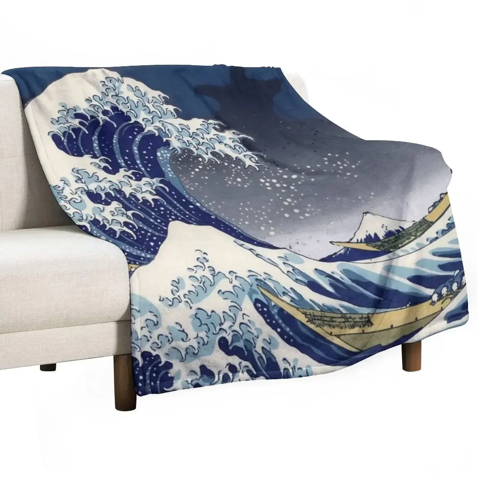 

Great Wave: Kanagawa Night Throw Blanket Polar Comforter Beach Blankets