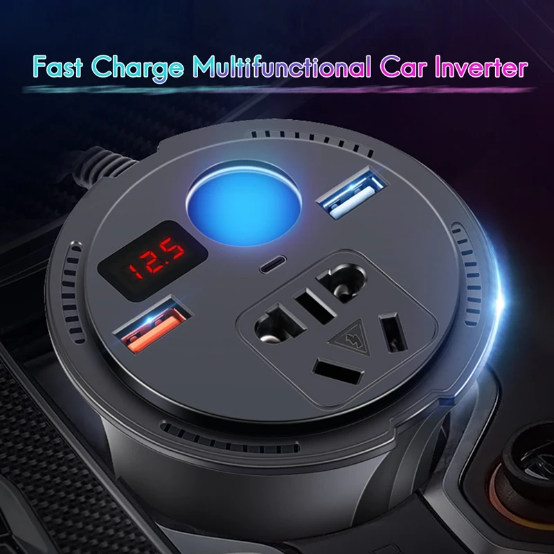 Car Inverter DC12V To AC220V Quick Charge QC3.0 20W PD Car Charger Power Adapter Converter Inversor EU Plug