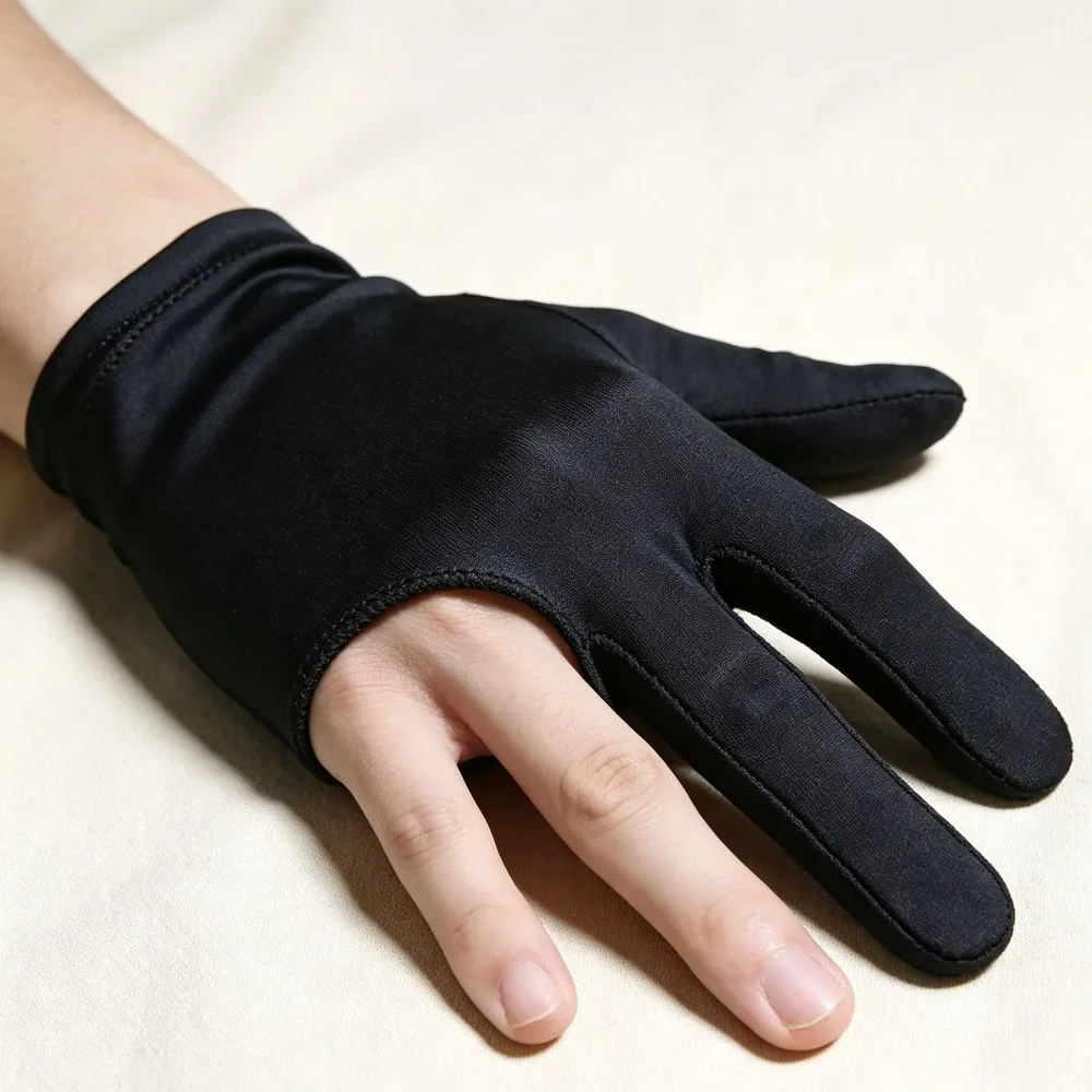Open Finger Billiard Gloves Breathable Lightweight Comfortable for Snooker Pool Sports Practice Training Use Gifts
