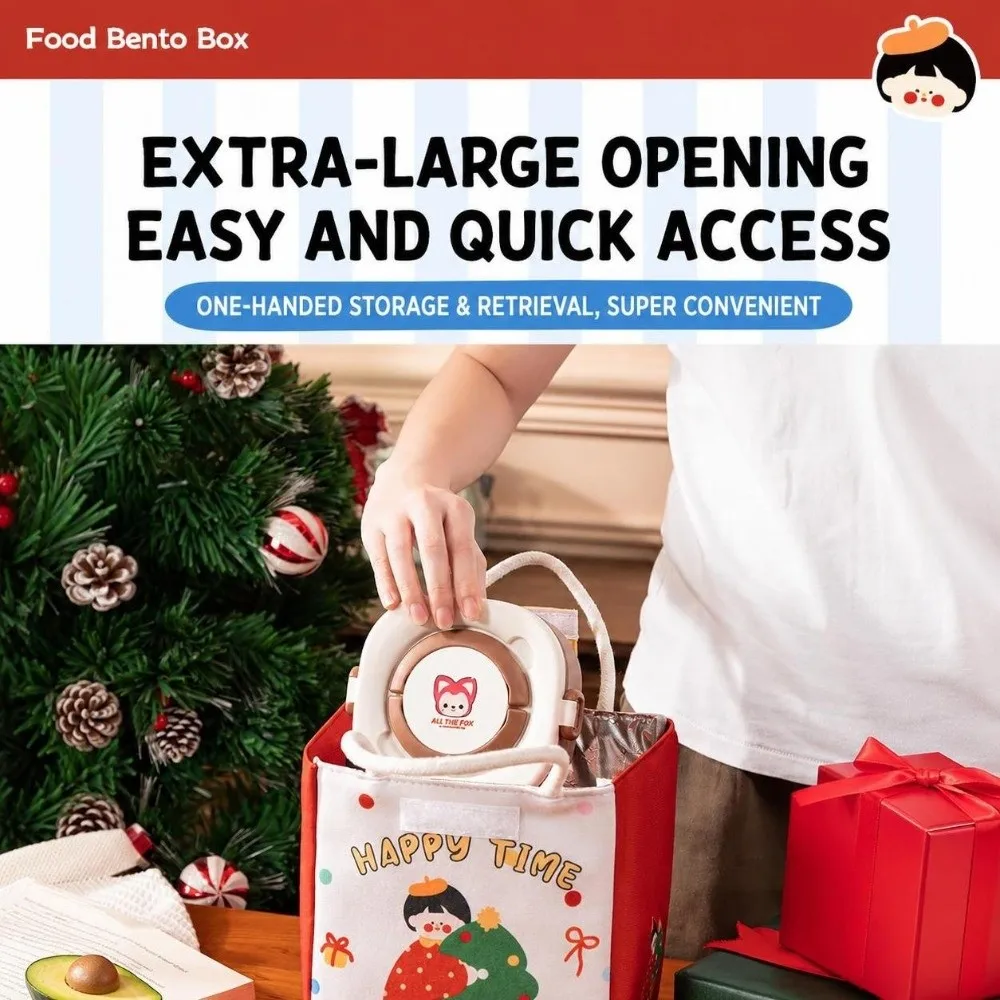 New Large Capacity Lunch Box Bag Cartoon Portable Lunch Bag Insulated Fresh Keeping Food Storage Bag Student Lunch