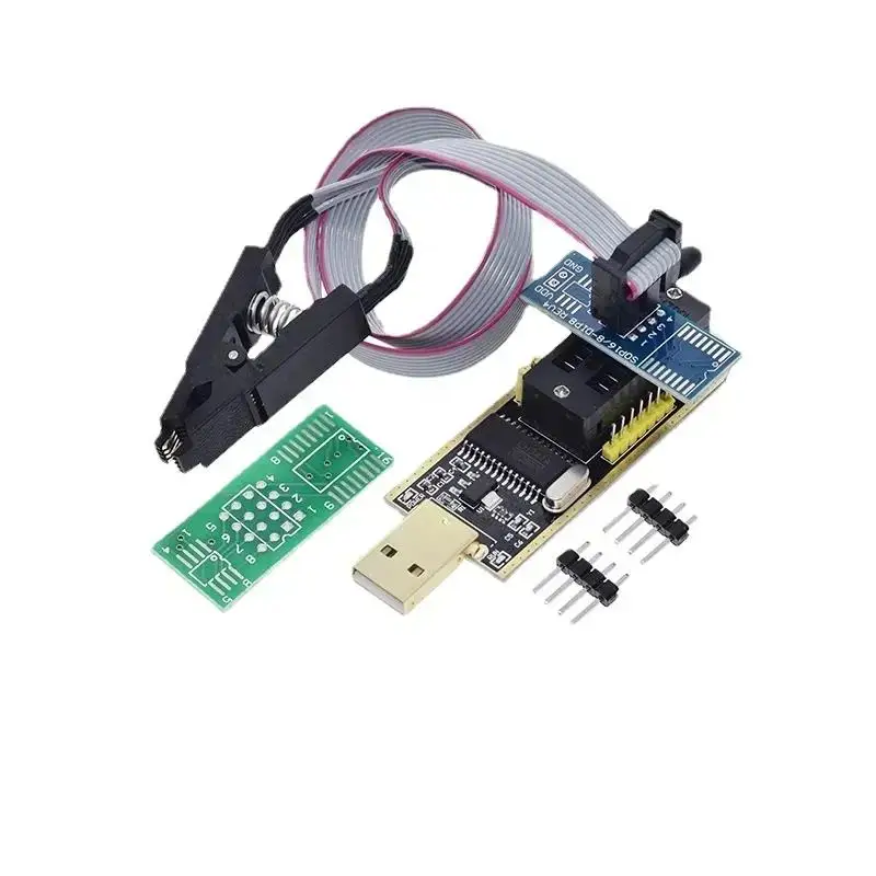 CH341A 24 25 Series EEPROM Flash BIOS USB Programmer Module + SOIC8 SOP8 Test Clip For EEPROM 93CXX / 25CXX / 24CXX