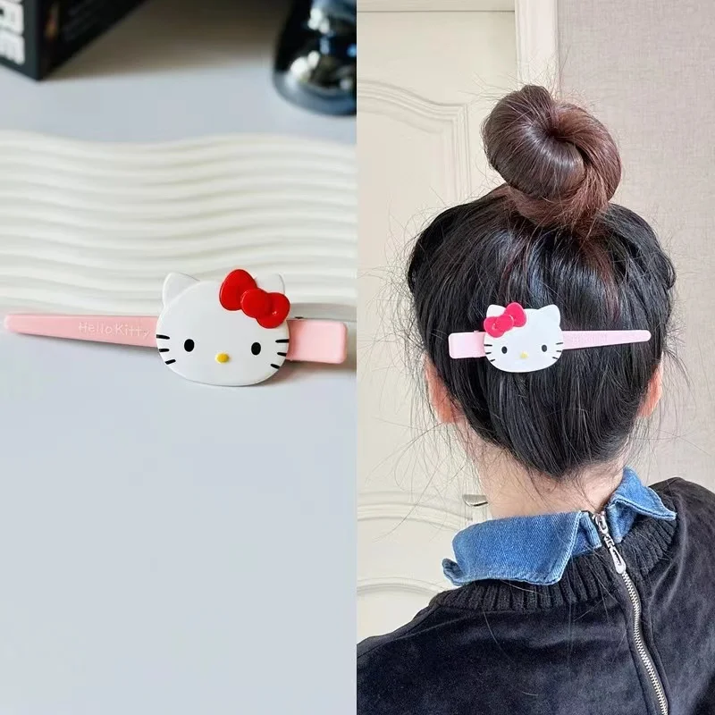 Sanrio Kawaii Anime Hellokitty One Word Duck Mouth Clip Kuromi Cute Girly Heart Bangs Clip Hair Accessories Y2K Toys for Kids